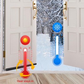 2 Packs Large Door Draft Stopper 36" Under Door Gap Filler Twin Door Stoppers for Bottom of Door Reduces Cold Air, Light & Noise Black Weather Stripping Door Seal Sweep Fits 30" 32" 36" Doors