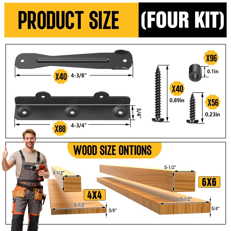 Louver Bracket Kit - Deck Sunblind System Brackets,Louver Hardware Kit,Holds