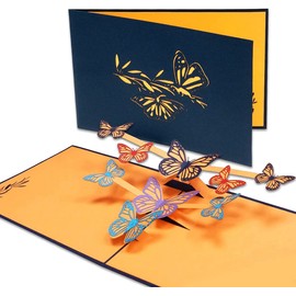 LINPOPUP®, LIN17539, Pop Up Card Butterfly - 3D Birthday Card - Greeting Card with Butterfly Motif - Folding Card - Mother's Day - Birthday, N293