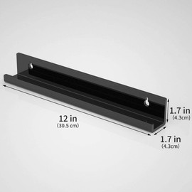 HIIMIEI Vinyl Record Wall Mount 6 Pieces for Records and Photos, 30.5 x 4.3 x 4.5 cm Vinyl Record Stand, Acrylic Record Floating Shelves with 13 Wall Screws - Black