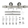JUBEST 6FT Brushed Nickel Sliding Barn Door Hardware Track Kit