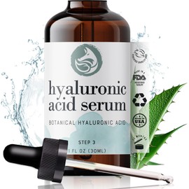 Hyaluronic Acid Serum - Pure Hyaluronic Acid Serum with Vitamin C - Natural Ingredients Green Tea, Vitamin E, Jojoba Oil  Witch Hazel - Premium Anti  