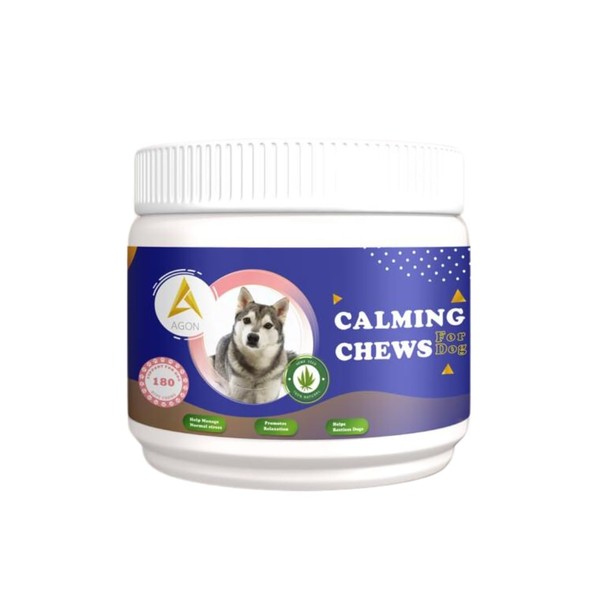 Agon Calming Chews for Dogs - Natural Stress Relief, 180pcs,
