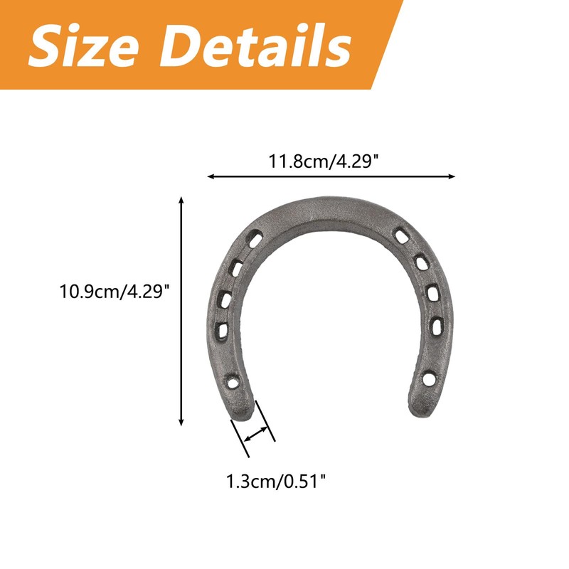 Morobor Cast Iron Horseshoe Wall Decor, 2pcs Medium Horseshoe Durable