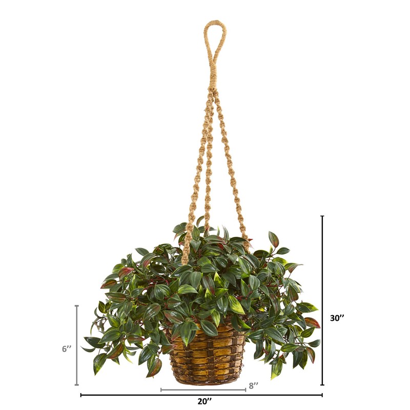 Nearly Natural 30in. Mini Melon Artificial Plant in Hanging Basket