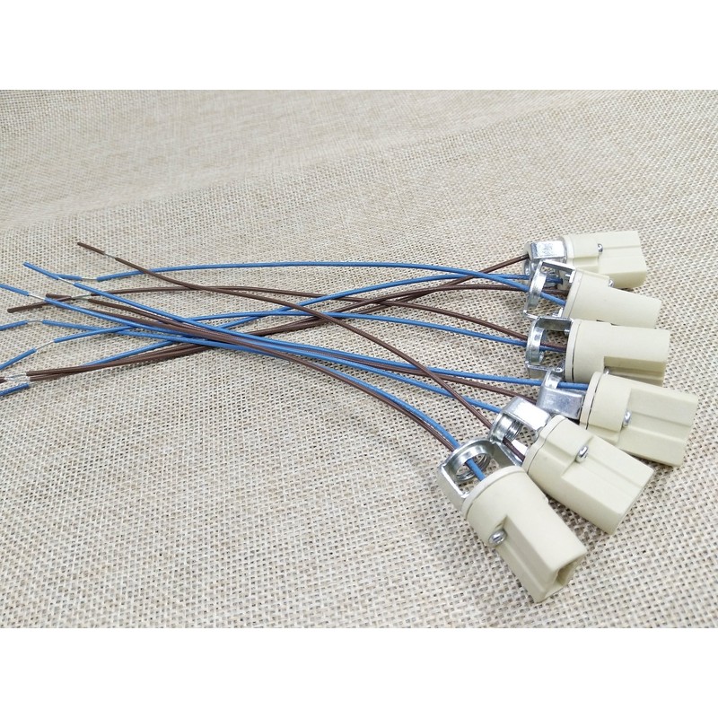 6pcs G9 Base Socket Ceramic Lamp Holder Halogen Lamp Holder