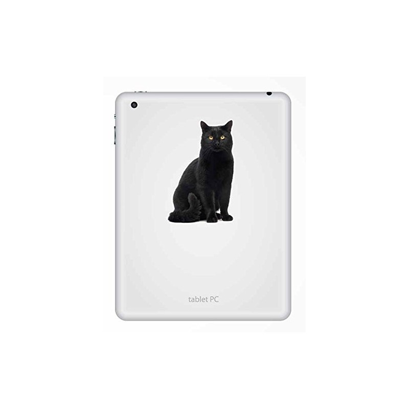 2 x 10cm Black Cat Vinyl Sticker Decal Laptop Tablet