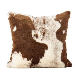 SARO LIFESTYLE Lait Collection Urban Faux Cowhide Poly Filled Pillow, 22", Brown