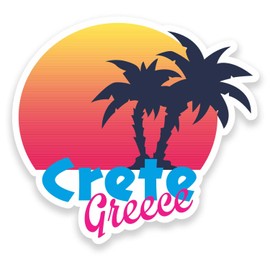2 x 10cm Crete Greece Vinyl Sticker Decal Laptop Travel Luggage Car Flag #9177 (10cm Wide x 9.2cm High)