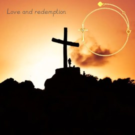 YDD 14k Solid Gold Cross Bracelet for Women Cross Bracelets Jewelry for Women Gold Heart Cross Bracelet Jewelry Gift for Her 6.5''-8.5'', 8.5 inches, Metal, Cubic Zirconia