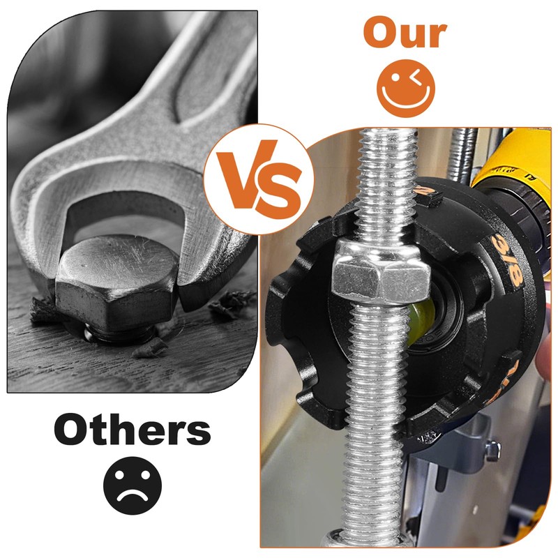 Threaded Rod Nut Runner Drill Attachment, Heavy Duty Rapid Spin