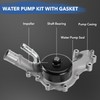 DETYI Water Pump Kit with Gasket, Engine Coolant Thermostat Housing