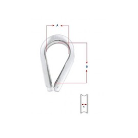 Wire Rope Eyelet Thimble in A4 (T316) Marine Grade Stainless Steel - 6 mm Pack Size : 4