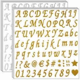 Waynoda 800 Piece Glitter Alphabet Letter Stickers - Self Adhesive, Gold & Silver, for Address Number, Grad Cap Decoration, DIY Crafts & Classroom Decor