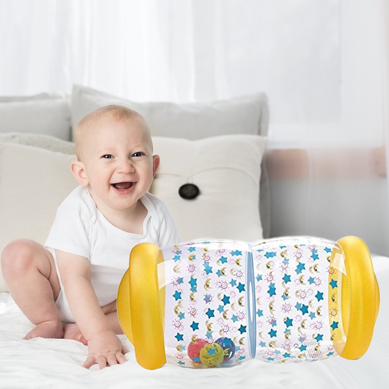 Inflatable Baby Roller Toy with Colorful Ball Baby Crawling Auxiliary