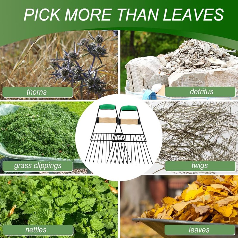Altdorff Steel Leaf Scoops, Hand Rakes for Picking Up Leaves,