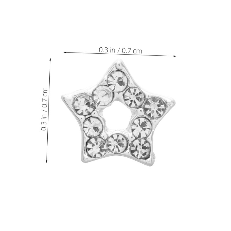 Outanaya 10pcs Star Shape Rhinestone Nail Charms Versatile Nail Decors
