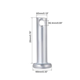 sourcing map Single Hole Clevis Pins,5mm x 20mm Flat Head Zinc-Plating Steel 10 Pcs