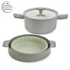 BergHOFF Balance 3Pc Non-stick Ceramic Steamer Set, Glass Lid, Recycled