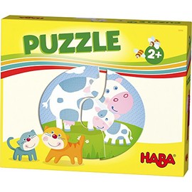 HABA 303762 - HABA-Lieblingsspiele – Puzzles Bauernhof , 6 Puzzles mit je 2 Teilen aus stabiler Pappe , Kinderpuzzle mit bunten Bauernhofmotiven , Spielzeug ab 2 Jahren
