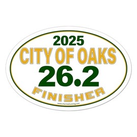 Charmed Running Brand City of Oaks Raleigh Marathon 26.2 Finisher Car Magnet with Custom Year Option
