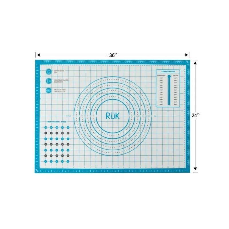 RUK Large Thick Non Stick Silicone Baking Fondant Mat Counter