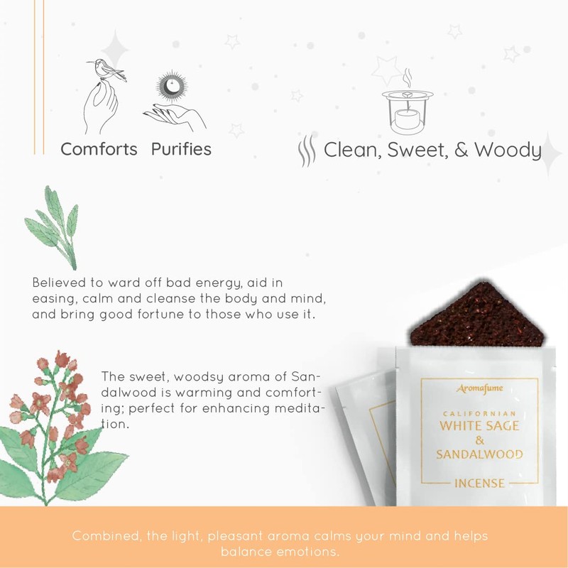 White Sage & Rose Incense bricks (3 x 9 Bricks