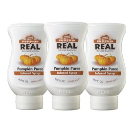 Pumpkin Reàl Infused Exotics, Pumpkin Spice Puree Infused Syrup, 16.9 FL OZ Squeezable Bottle (Pack of 3)