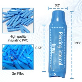 Low Votage B Connectors with Filled Wet for Telephone Alarm Wire Crimp Bean Splice, Blue,100pcs