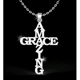 Unbranded Stainless Steel Amazing Grace Crucifix Necklace Christian, Jesus, God (U.S.)