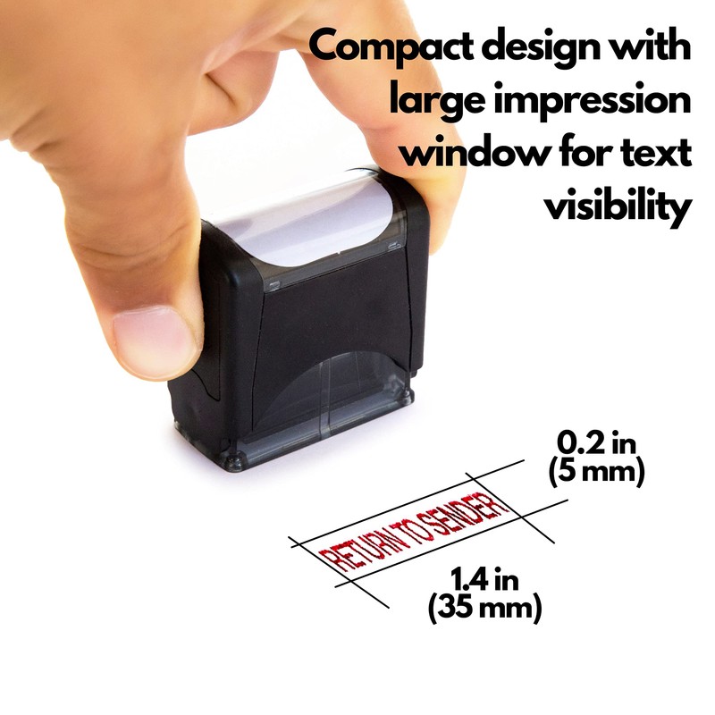 Self Inking Rubber Stamp, Refillable Red Ink Preinstalled - 1.4"