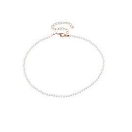 COLORFUL BLING Set Multi Size Pearl Chain Link Adjustable Pendant Choker Necklace Stacking for Women Jewelry Dainty Minimalist Bohemian Simple Layered Gifts-4mm