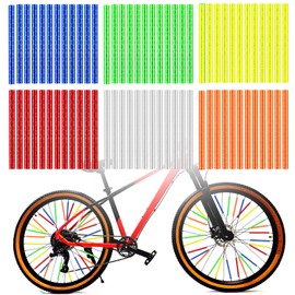 Abeillo Pack of 72 Colourful Bicycle Spoke Reflectors, 360° Visibility Reflectors for Bicycle, Spoke Reflectors for Common Spoke Wheels, Bicycle Reflector for Night Riding, Easy Installation