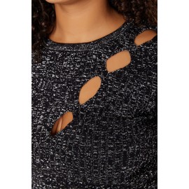 TRENDYOL Women's Fitted Bodycon Crew Neck Knitwear Plus Size Jumper Blazer, black