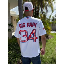 Big Papi 34 Dominican Republic Baseball Jersey – Limited Edition Fan Version, White, Premium Embroidery Short Sleeve V-Neck (US, Alpha, Small, Regular, Regular, White Papi, Republica Dominicana)