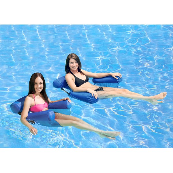 Poolmaster Water Chair Inflatable Swimming Pool Floats for Adults, 2 Pack , Blue