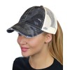 C.C Ponycap Messy High Bun Ponytail Adjustable Mesh Trucker Baseball