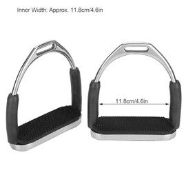 Cyrank Estribos para Caballo, Estribos para Montura De Caballo, Estribos De Seguridad Equitacion, Estribos para Caballo De Acero Inoxidable con Goma para Equitación Movimiento