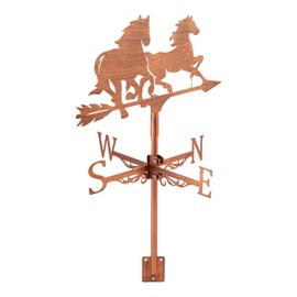 SUPERDANT Horse Weather Vane for Roof Mount Animal Metal Weathervane Wind Direction Indicators Copper Wind Vanes Signs for Farmhouse Yard Outdoor Farm Barn Sheds Garden Patio Decoration
