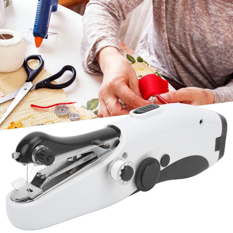 Ledernähmaschine, Leichte und robuste Mini-Nähmaschine Handnähmaschine mit Einfädler für die