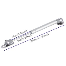 30N/6.8 lb Gas Strut Cabinet Hinge Safety Lift Support, Soft Open & Down Lid Support & Buffer Telescopic Cabinet Door Glue Head Gas Spring Supports 10 inch Length (4 Pack)