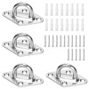 Swpeet 4Pcs M5 304 Stainless Steel Silver Rhombus Pad Eye Plate Hook with Screws and Plastic Anchors Assortment Kit, Marine Hardware Hooks Ceiling U Hook Staple Ring Hook for Securing Hanging