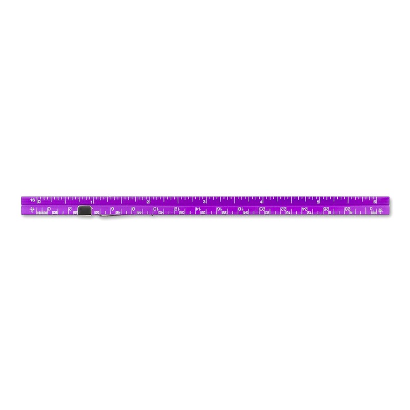 Alumicolor Aluminum Architect Pocket Scale With Clip, 6IN, Purple