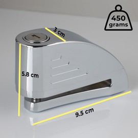 KEYD Disc Lock Motorbike 110db Alarm System with Keys High Security Bike Anti Theft Motorcycle Lock Waterproof Carry Pouch Lock for Motorbike Scooter Bike Motorcycle