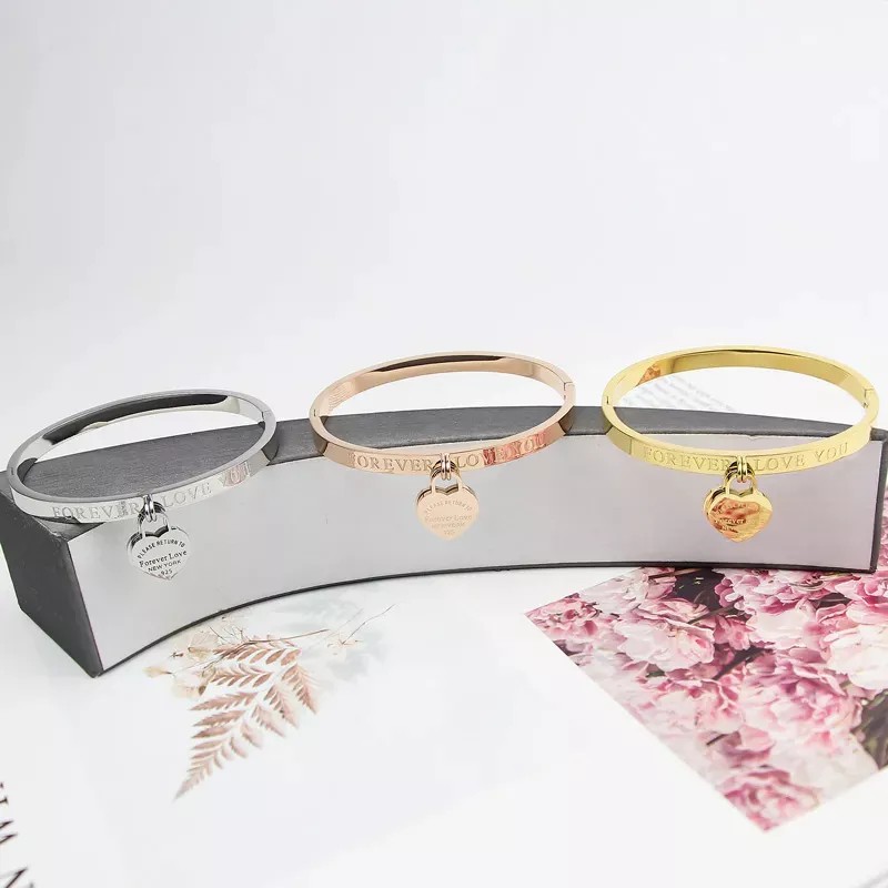 Deluxe Brazalete Doble Corazón Acero Inoxidable Día De Las Madres
