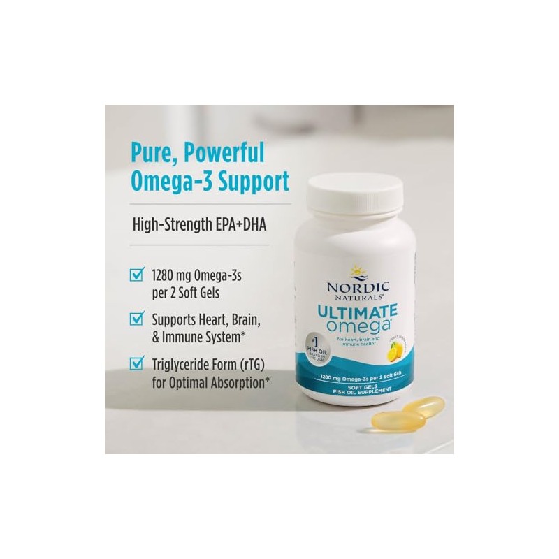 Nordic Naturals Ultimate Omega 1280mg, 60 cápsulas sabor a limón