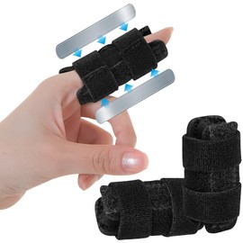 EDNYZAKRN 2Pcs Finger splints with 2 Metal Bar, Finger Support Brace for Trigger Finger, Broken Finger, Mallet Finger, Finger Straightener Joint Stabilize for Index, Middle, Ringer Finger