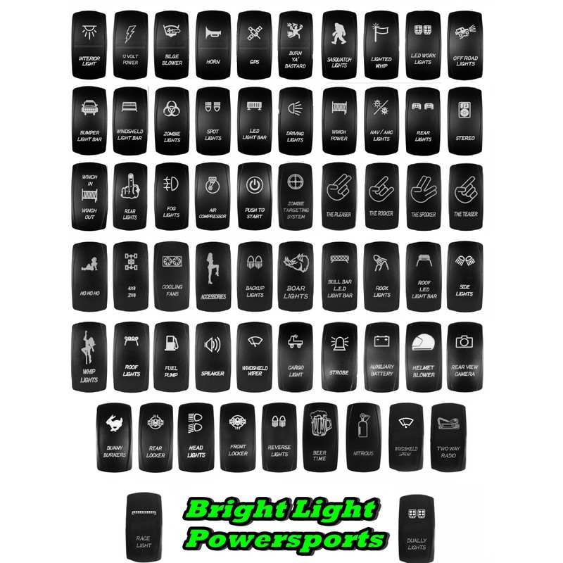 Laser Rocker Switch - HEADLIGHTS - Universal Off/On/On - 3