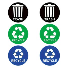 TYGFRT 2 Sets Of 6 Pieces Of Trash Can Stickers, Recycling Sticker Labels, Kitchen Trash Can Labels, Indoor And Outdoor Trash Can Stickers, Trash Can Recycling Standard Stickers
