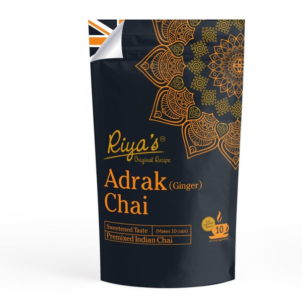 Riya's Adrak (Ginger) Chai Powder 200g - Premixed Indian Tea,